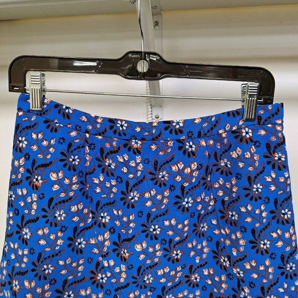 J Crew Flutter Flounce Mini Skirt E1156 Retro Bandana Style Floral Print Blue 2 - Picture 3 of 7